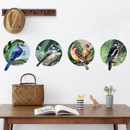 Muursticker cercles - Vogels - ensemble oiseaux - décoration salon - Garçon - Fille - Amovible - film adhésif autocollant | Décoration | Stickerkamer®