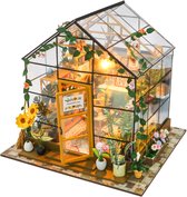 Kit de construction miniature XXL Premium - Kit de construction - Pour Adultes (14+) - Kit de construction de maquettes - DIY - Maison de poupée - avec lumière LED - Sunshine Flower House