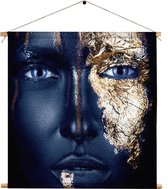 Textielposter Golden Whoman 03 Vierkant M (30 X 30 CM) - Wandkleed - Wanddoek - Wanddecoratie