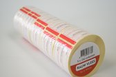 LabelLord | HACCP Stickers | Refillset Rood DCMV | Rauw Vlees | 5 x 250 etiketten op rol