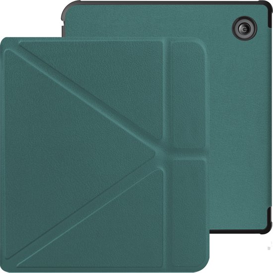Hoesje Geschikt voor Kobo Sage Hoesje Luxe Bescherm Case Trifold Met Screenprotector - Hoes Geschikt voor Kobo Sage Hoes Book Cover - Donkergroen van Hoesje  — afbeelding 4