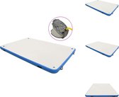 vidaXL Opblaasbaar Vlot - 300x300x15cm - Blauw/Wit - Drop-stitch PVC - Handvatten - Ringen - Pomp - Tas - Reparatieset - Badkamermeubel