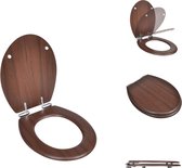 vidaXL Toiletbril - bruin - 45 x 36 x 5 cm (L x B x H) - soft-close functie - Toiletbril