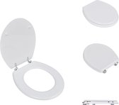 vidaXL Universele Toiletbril - Wit - 45 x 36 x 5 cm (L x B x H) - MDF - Sterke Scharnieren - Toiletbril