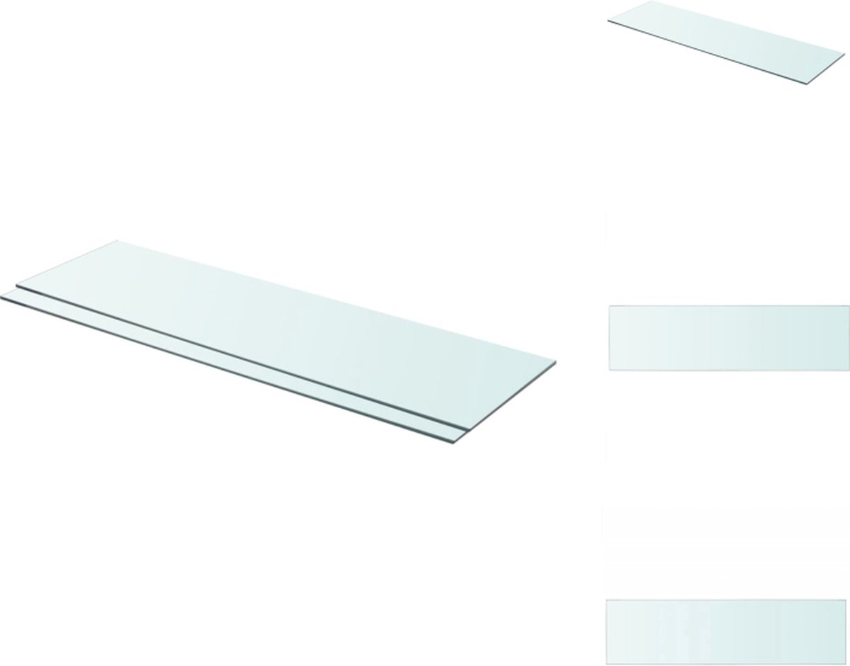 VidaXL Wandplank Gehard Glas 90 x 25 cm 8 mm 15 kg draagvermogen Wandsteun