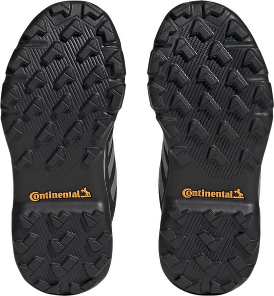 Zwarte schoenzolen voor kinderen met Continental-logo en profiel.
