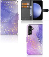 Hoesje geschikt voor Samsung Galaxy S23 FE Watercolor Paars