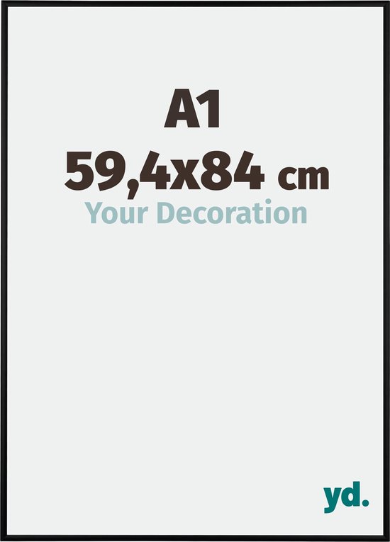 Fotolijst A1 59,4x84 cm - Aluminium - Zwart Mat - Austin