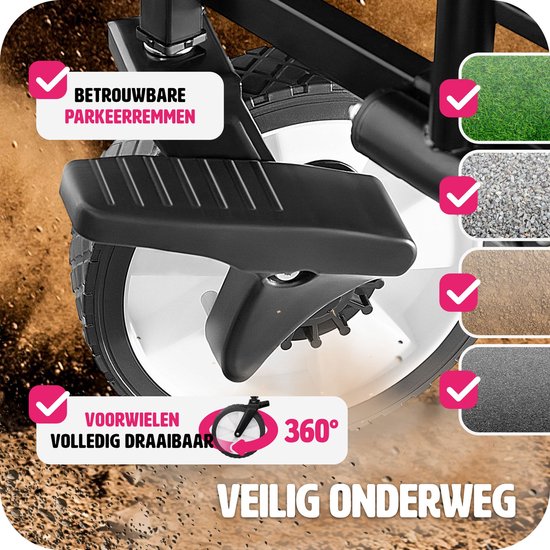 tectake® Opvouwbare handkar - Opvouwbare transportwagen - Met draagtas - Handkar om te trekken - Brede rubberen banden - Opvouwbare wagen voor transport - Voor naar het strand - Draagvermogen tot 80kg - Grijs van TecTake — afbeelding 4
