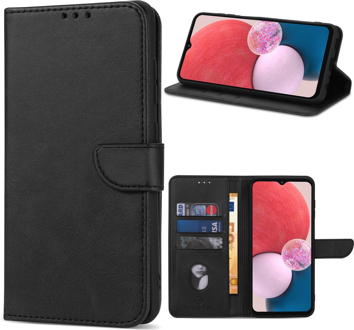 Solidenz hoesje - Geschikt voor Samsung Galaxy A33 - Bookcase - Zwart