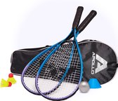 Apollo Badmintonset | Badmintonracket in Verschillende Kleuren | Shuttlecock Spelen | Badmintontas met Badmintonshuttles en Badmintonracket | Set voor Squashracket | Badmintonset voor Kinderen