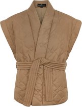 Dames Gilet - Bruin - Maat M - Borduursel - Matchende riem