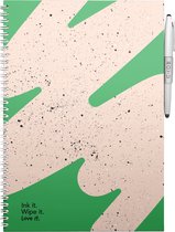 MOYU - Flashy Moss Notebook - Uitwisbaar Notitieboek A4 Premium - Multifunctionele pagina’s - Inclusief uitwisbare pen, houder en wisdoekje