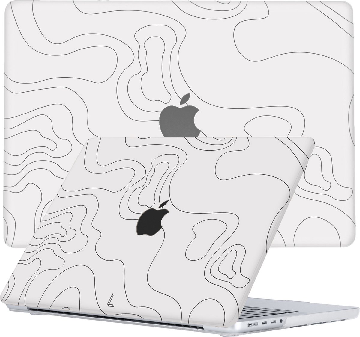 Lunso Geschikt voor MacBook Pro 16 inch (2021-2026) cover hoes - case - Land Lines