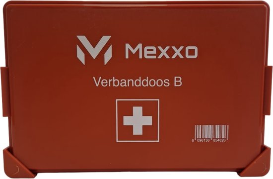 Mexxo verbandkoffer B - DIN13164 Internationaal goedgekeurd - EHBO koffer met wandhouder