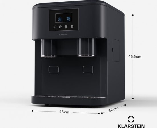Klarstein ijsblokjesmachine voor thuis, kamperen en horeca; snelle mini-ijsblokjesmachine, professionele ijsmaker voor gemalen ijs, grote en kleine ijsblokjes, 1,8 liter watertank, 15 kg ijs in 24 uur. - IJsblokjesmaker - 120 cm - voor Feest — afbeelding 2