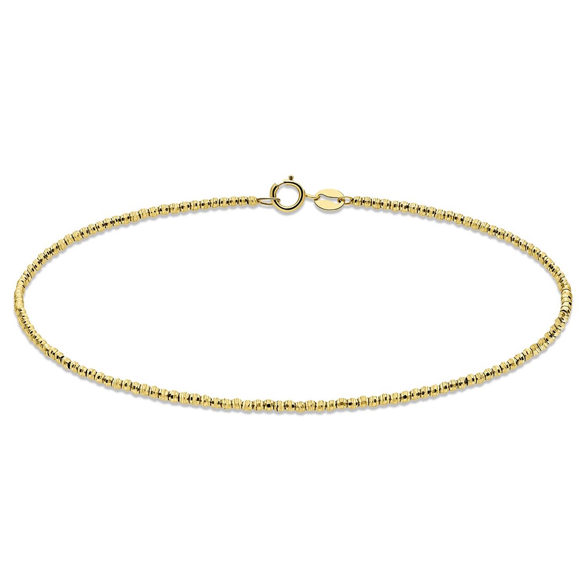 Lucardi Dames 14 Karaat geelgouden armband diamond cut - Armband - 14 Karaat Goud - Geelgoud - 19 cm