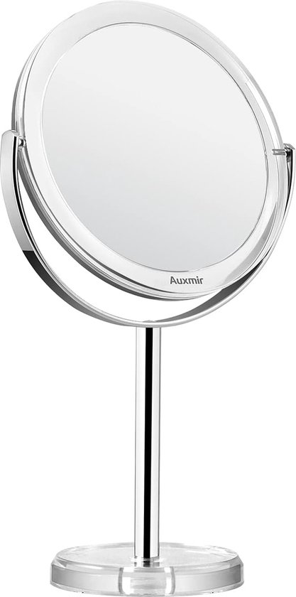 Make-up spiegel voor wandmontage, badkamerspiegel voor muur met vergroting, premium 8 '' dubbelzijdige badkamerspiegel, uitschuifbare arm, rond, 360 graden draaibaar