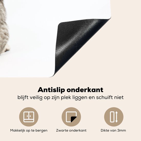 KitchenYeah® Inductie beschermer 78x52 cm - Kat - Huisdieren - Vacht - Kookplaataccessoires - Afdekplaat voor kookplaat - Inductiebeschermer - Inductiemat - Inductieplaat mat