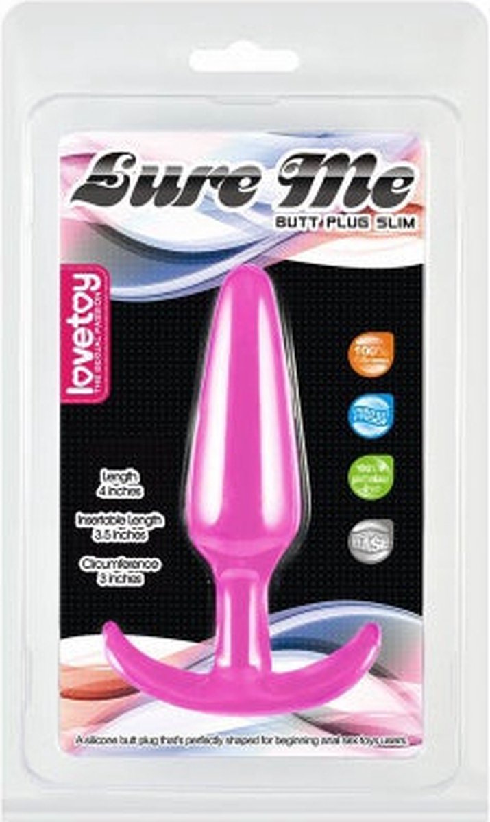 Lovetoy LURE ME - Siliconen Anale Plug - S - Roze - Ergonomisch