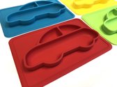 4x Placemat in verschillende kleuren motief auto in 3d |By TOOBS |Silicone placemat |Anti-slip |Leuk voor kinderen