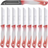 Couteau à tomates DKS Solingen - Lame dentelée en acier inoxydable - 19,5 cm - Rouge/ Wit - 10 pièces