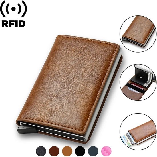 RFID porte-carte de crédit hommes Porte-monnaie porte-carte bancaire petit cuir mince mince magique Mini portefeuille Smart minimaliste portefeuille 2023