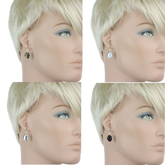 Boucles d'oreilles d'oreilles Behave - femme - couleur or - boucles d'oreilles serties de 4 pierres interchangeables