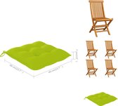 vidaXL Tuinstoel Teakhout - 47x60x89 cm - Helder groene kussens - Tuinstoel