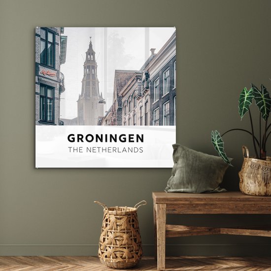 Peinture sur Verre - Pays- Nederland - Groningen - Tour - 90x90 cm - Peintures sur Verre Peintures - Photo sur Glas