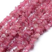 Natuurstenen kralen, Roze Tourmalijn, chip-kralen van ca. 5-6mm. Verkocht per snoer van ca. 39-40cm