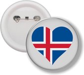 Button Met Speld - Hart Vlag Ijsland