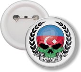 Button Met Speld - Schedel Vlag Azerbaijan