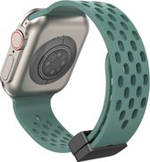 Siliconen bandje - geschikt voor Apple Watch series 1/2/3/4/5/6/7/8/9/SE/SE 2/Ultra/Ultra 2 met case size 42 mm / 44 mm / 45 mm / 49 mm - Cactus