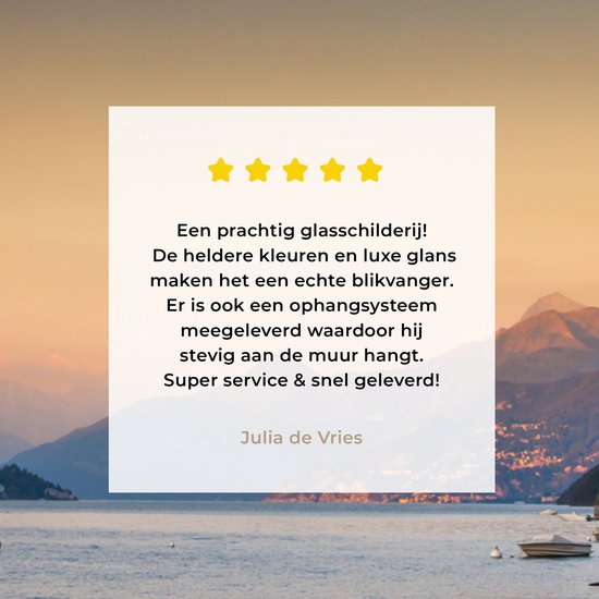 Le soleil se couche sur les montagnes du lac de Côme plexiglas 30x20 cm - Tirage photo sur Glas (Décoration murale en plexiglas)