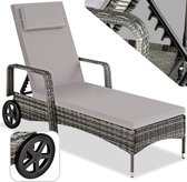 tectake - Chaise longue en osier "Cassis" - gris - 404239