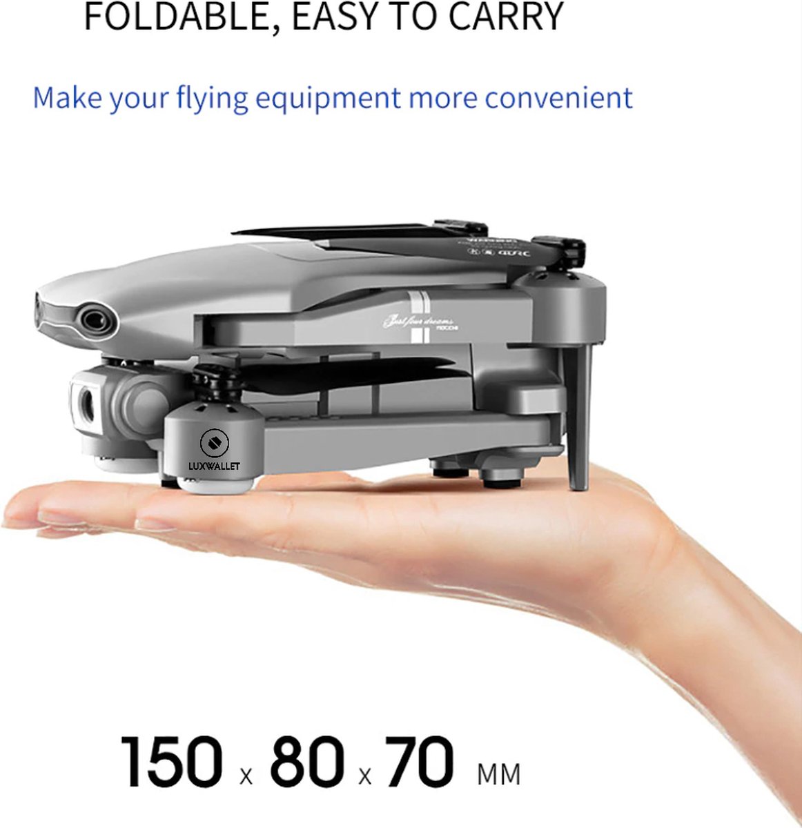 LUXWALLET Nocchi Lite - 30 KM/h - 2.4Ghz WiFI Drone (300 meter) thumbnail 5