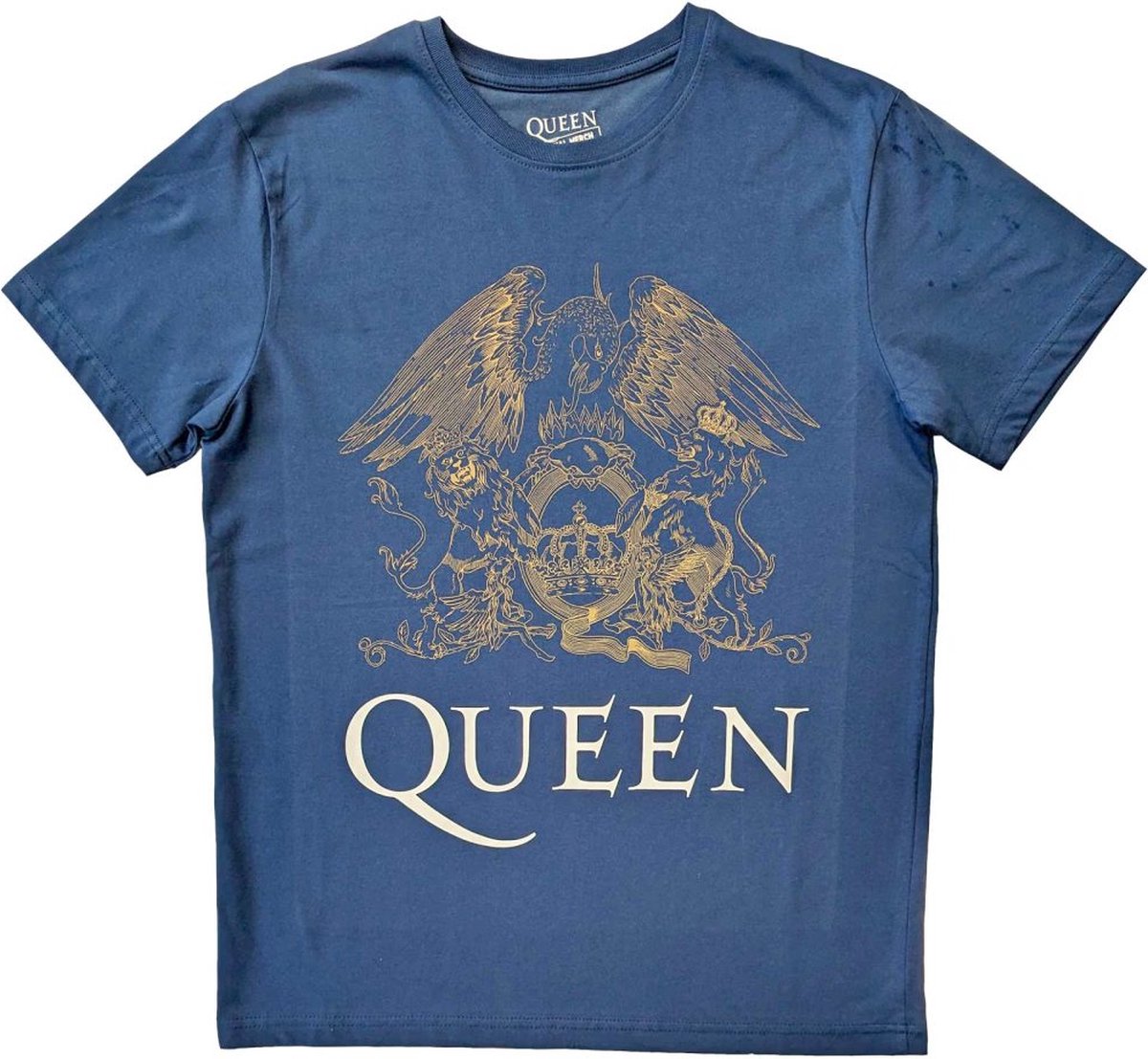 Queen - Crest Heren T-shirt - M - Blauw