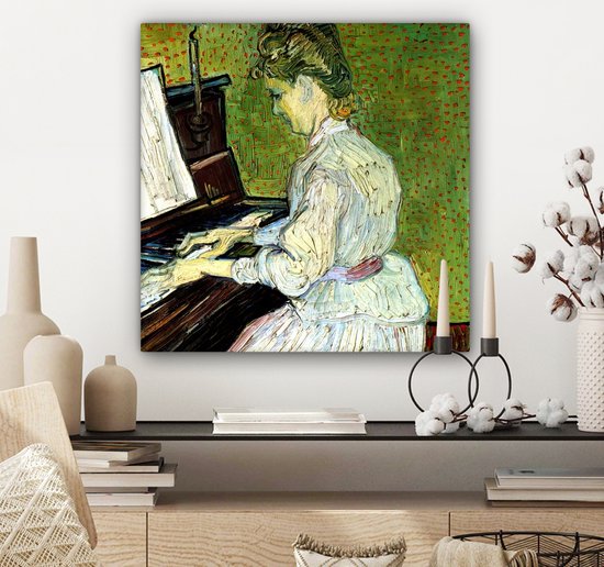 Tableau sur toile Marguerite Gachet au piano - Vincent van Gogh - 50x50 cm - Décoration murale