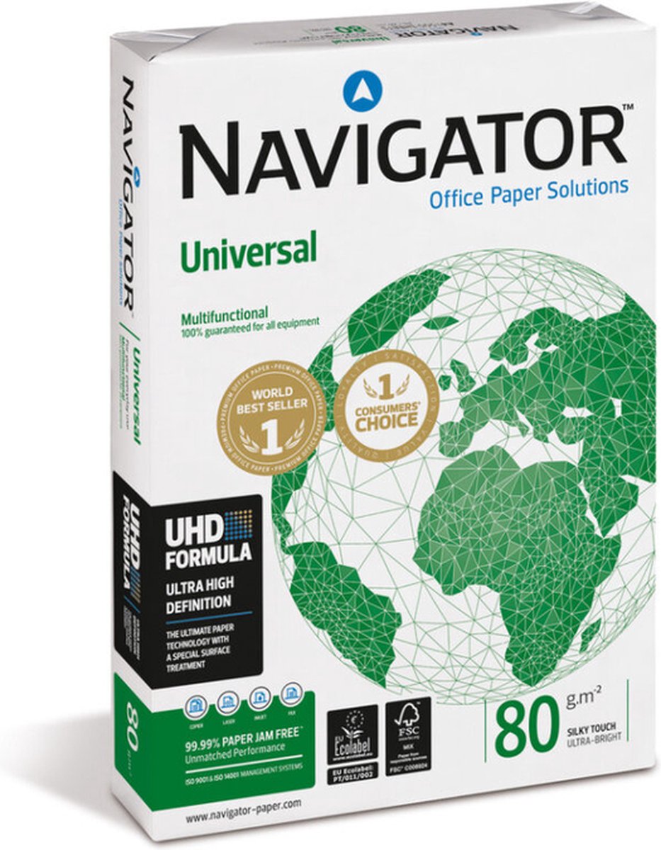Papier d'impression Navigator A4 80 grammes 5 paquets de 500