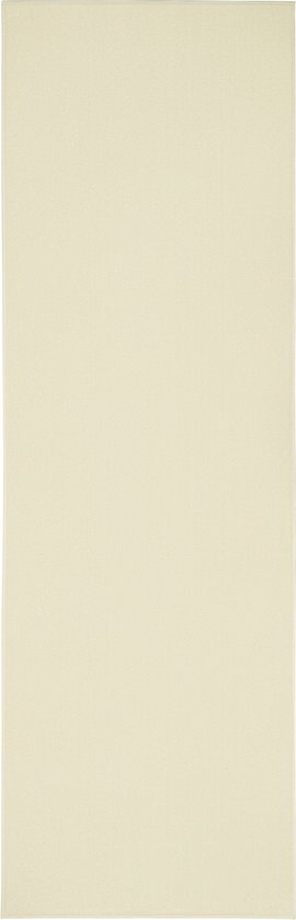 Tapiso Mono Tapis de Couloir Crème Uni Couloir Tapis à Poils Ras Taille - 100x1250