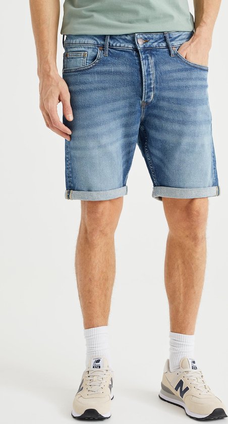 WE Fashion Heren regular fit denimshort