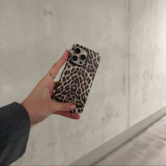 FIFTHAVE Hoes voor mobiele telefoon, compatibel met iPhone 15 Pro, luipaardbeschermhoes voor meisjes, 6,1 inch, ultradun, esthetisch design, hoes, schattig luipaardpatroon, TPU siliconen hoes, bumper
