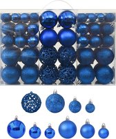 vidaXL de 100 boules de Noël Bleu