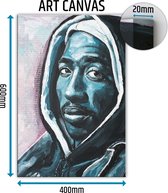 2Pac full colour canvas schilderij schilderij 40x60 cm