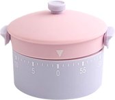 Mechanische keukentimer miniatuur roze braadpan countdown alarm timer 55 minuten eierklokken bakken koken leren sport timer draagbaar kookhulp keukenbenodigdheden restaurant thuis