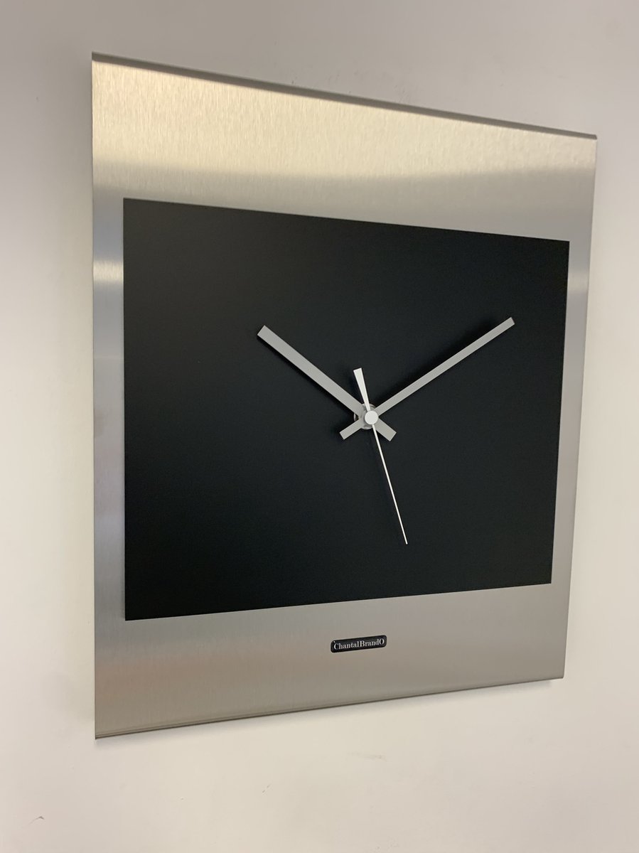 Wandklok CHANTALBRANDO = CANBERRA = BLACK & SILVER = MODERN DESIGN = ZWART & ZILVER
