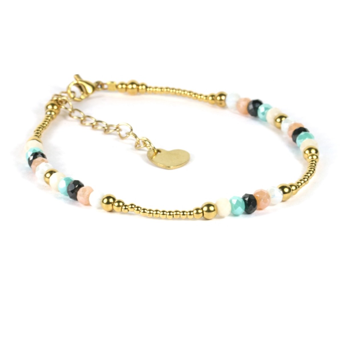 Heaven Eleven - dames - Enkelbandjes - goud - RVS - 2mm - verstelbaar 23cm +4cm
