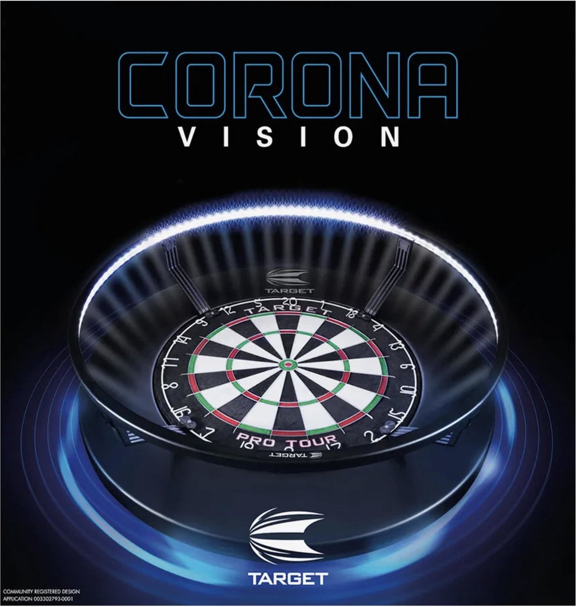 Target Darts Corona LED Dartbord Verlichting - 360 Graden Schaduwloos Verlichtingssysteem met 123 LED Lampjes - Magnetische Bevestiging - Geschikt voor Alle Dartborden