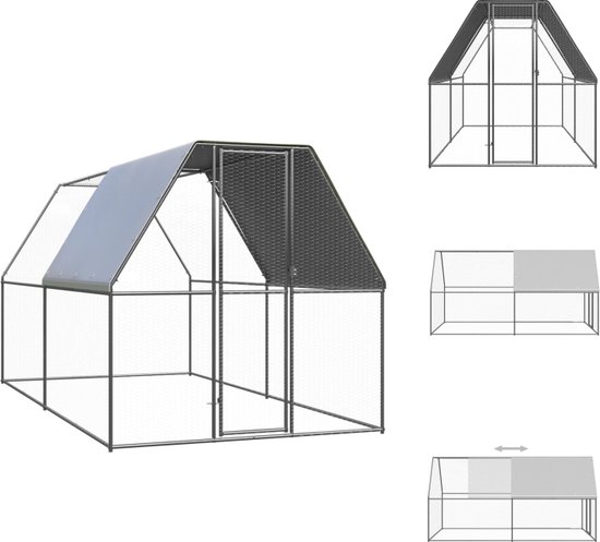 Volière enclos poulailler 6 m² 3x2m avec toit et filet acier galvanisé Volière enclos poulailler 6 m² 3x2m avec toit et filet acier galvanisé